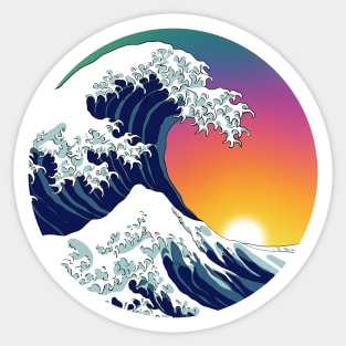 The Wave Rainbow Sunset Sticker